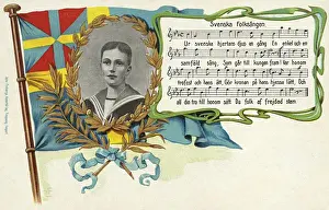 Adolf Prints: Swedish Folksong and inset portrait of King Gustav VI Adolf