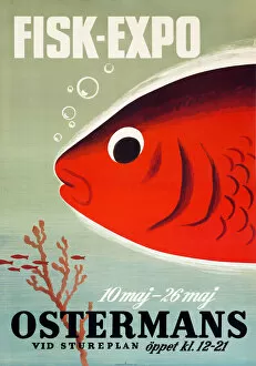 Swedish Collection: Swedish poster, Fish Exhibition, Stockholm