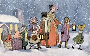 Images Dated 10th December 2018: The Sweetwood Family Returning From Church On Christmas Eve