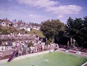 Pools Prints: Swimming pool at a holiday camp, Paignton, Devon