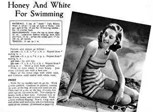 Swimwear knitting pattern, 1948
