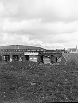 Dyfed Prints: Swing bridge and express train, Haverfordwest, South Wales
