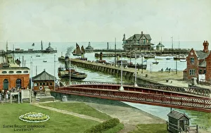 Lowestoft Prints: Swing Bridge and Harbour, Lowestoft, Suffolk