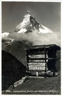 Cervin Prints: Swiss Alpine landscape near Zermatt - Matterhorn peak