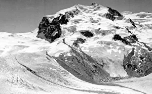 Swiss Alps: mountain peak with glacier