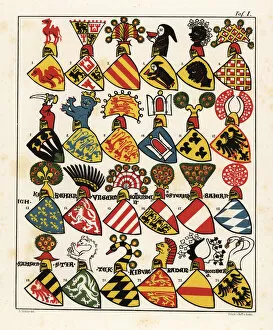Antiquarische Gallery: Swiss coats of arms, c. 1340