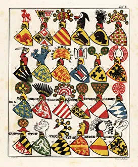 Antiquarische Gallery: Swiss coats of arms, c. 1340