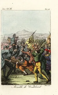 Images Dated 21st November 2019: Swiss hero Arnold von Winkelried sacrificing himself