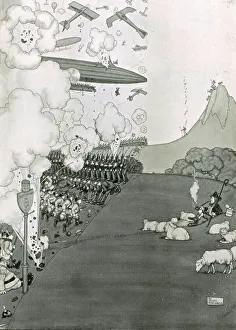 Absurdity Gallery: A Swiss Shepherd Watching a Battle by the Frontier