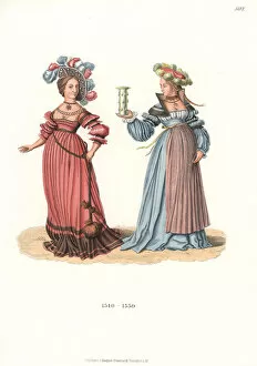 Artworksandappliancesfromthemiddleagestothe17thcentury Collection: Swiss womens fashion from the 16th century