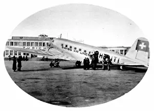 Air Port Prints: Swissair Aeroplane at Zurich Airport, 1936