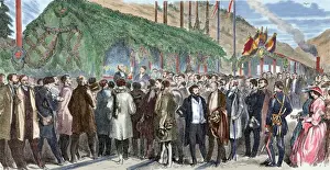 Guest Prints: Switzerland. 19th century. Inauguration of the railroad of M