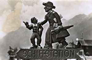 Switzerland - Brienz - Signpost to the Boat Station Switzerland - Brienz - Signpost to the Boat Station