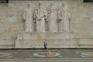 SWITZERLAND. Geneva. Reformation Wall. Statues