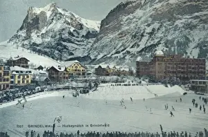Grindelwald Prints: Switzerland - Hockey Match at Grindelwald