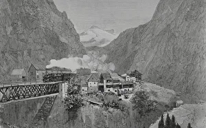Bahn Prints: Switzerland. Inauguration of the St. Gotthard Railway