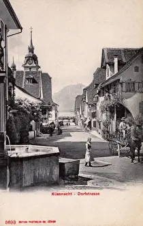 Schwyz Prints: Switzerland - Kussnacht am Rigi - Dorfstrasse
