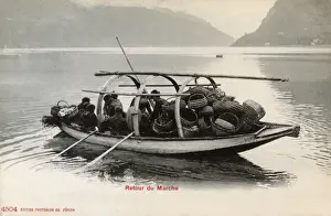 Lugano Prints: Switzerland - Returning from Market