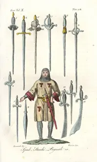 Chivalry Prints: Swords, rapiers and daggers of the 13th century
