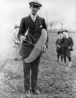 Byfleet Prints: Sydney Camm with an aircraft model at Byfleet