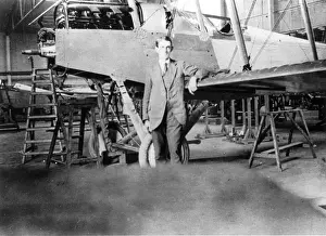 Sydney Camm with a Martinsyde Elephant in c 1916