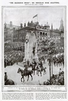 Celebrations Collection: Symbolising the true spirit of the peace celebrations, the Cenotaph in Whitehall to 'The glorious