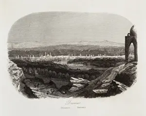 Etchings Prints: Syria (1863). Damascus. Picture of the Historia