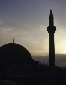 Backlighting Prints: Syria. Aleppo. Mosque. Sunset. photo before Syrian Civil War