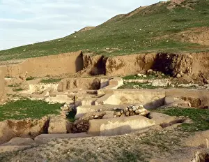 Archeology Prints: Syria. Ebla. Ruins of Ebla. Early Bronze Age 3rd millennium