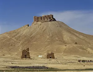 Oasis Prints: Syria. Palmyra. Ruins of Qala at ibn Maan castle on top of m