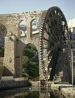 Syrian. Hama. The Noria of Al-Mohamedieh of Hama along the O Syrian. Hama. The Noria of Al-Mohamedieh of Hama along the O