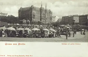 Market Place Prints: Szczecin - Poland - Town Hall and Vegetable Market