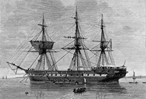 Anchored Prints: T. S. Arethusa at Greenhithe, 1875
