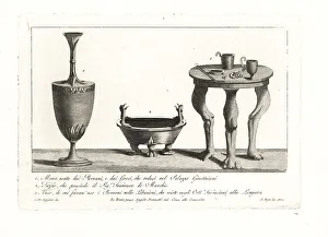 Etruscans Prints: Table with lion legs, used by the Romans and the Greeks