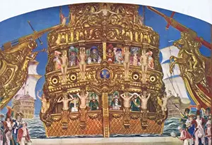 Umberto Prints: Tableau La Plus Belle Fregate du Monde in Un Vent de Folie