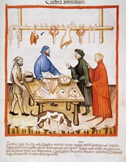 Medicinal Collection: Tacuinum Sanitatis. 14th century. Butchery
