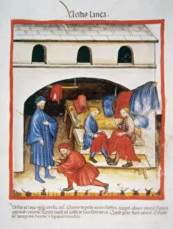 Sewing Gallery: Tacuinum Sanitatis. Late XIV century. Tailor