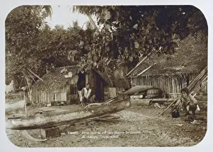 Polynesia Prints: A Tahitian Village scene