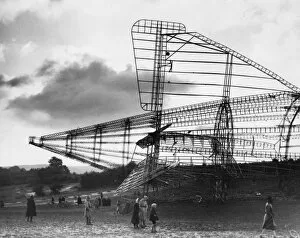 R101 Gallery: Tail of wrecked R101 airship at Beauvais
