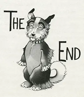 Mongrel Prints: Tailpiece design, Jeek the puppy