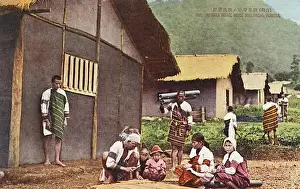 Repairs Prints: Taiwan (Formosa) - Essential house repairs taking place