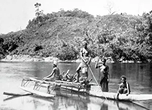 Fiji Prints: Taking bananas to market, Fiji, Victorian period