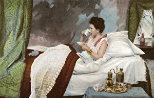 Nightie Gallery: Taking coffee in bed
