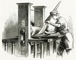 TAKING PRINT FROM PRESS