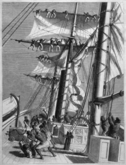 Squall Prints: Taking in Sail 1880