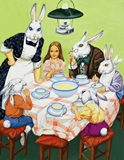Images Dated 5th July 2006: Taking tea with rabbits
