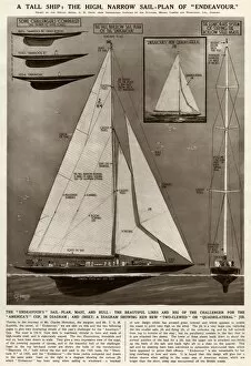 A tall ship, Endeavour, by G. H. Davis