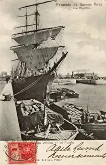 Harbout Prints: Tall ship in the harbour, Buenos Aires, Argentina