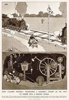 Gunpowder Prints: Tamper with a Railway Signal by William Heath Robinson