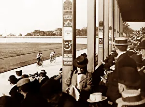 Tandem Prints: Tandem racing, New Brighton, early 1900s